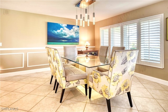 view of tiled dining area