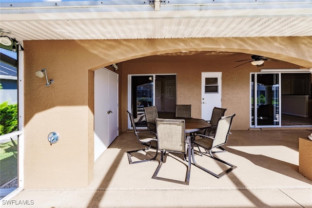 view of patio / terrace featuring ceiling fan