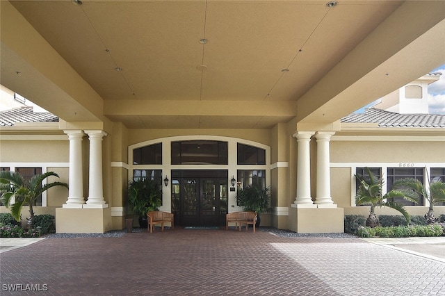 entrance to property with french doors