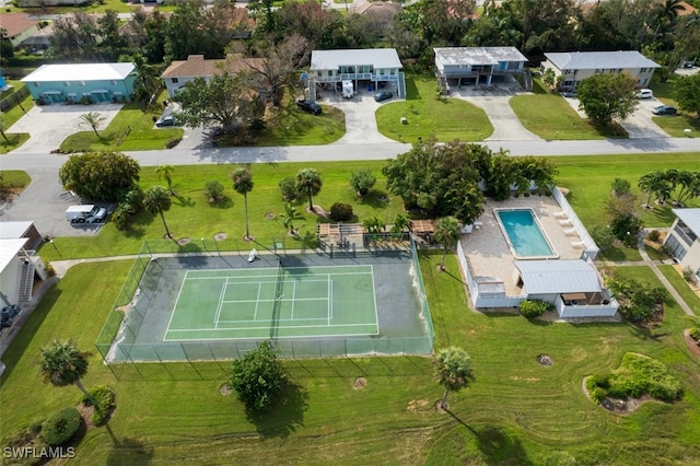 bird's eye view with a residential view