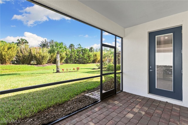 view of unfurnished sunroom