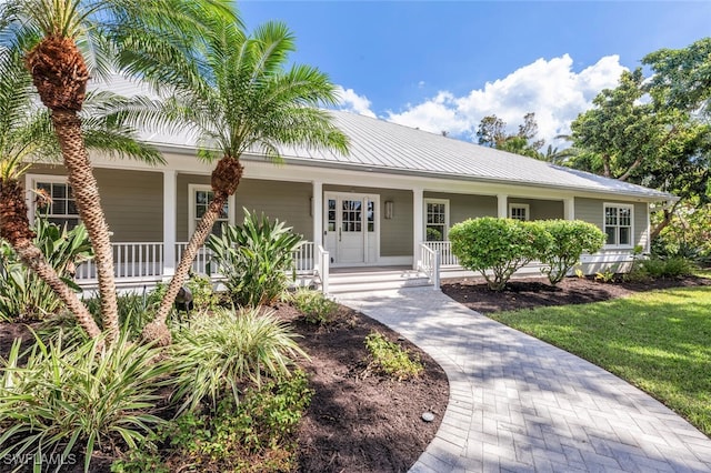 view of front of home featuring covered porch