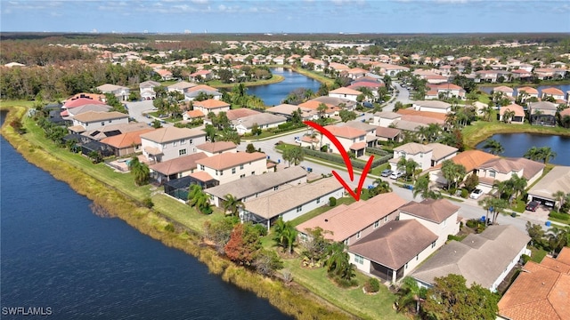 10430 Spruce Pine Ct, Fort Myers, FL 33913 - bird's eye view featuring a residential view and a water view