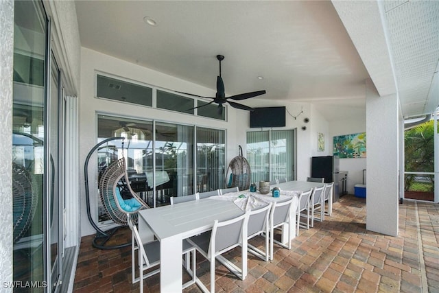 view of patio / terrace featuring ceiling fan