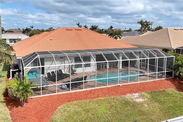 exterior space featuring a patio and a lanai