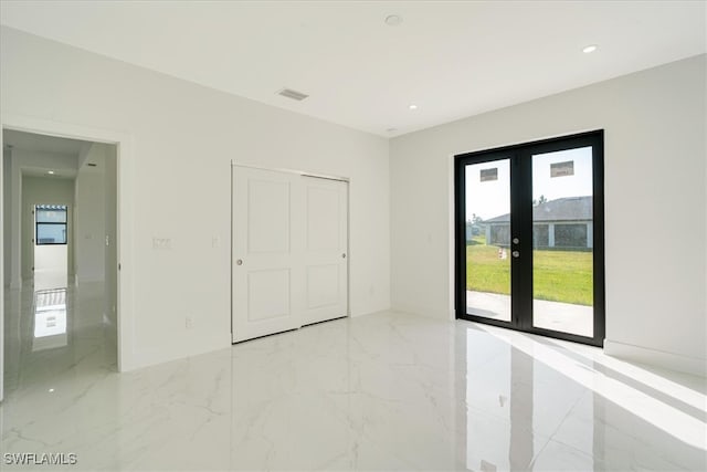 empty room with french doors