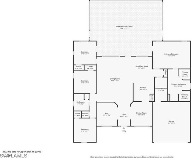 3922 NE 23rd Pl, Cape Coral, FL 33909 - floor plan