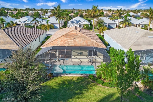 drone / aerial view featuring a residential view