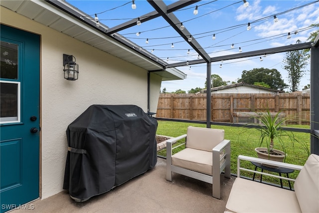 view of patio featuring area for grilling