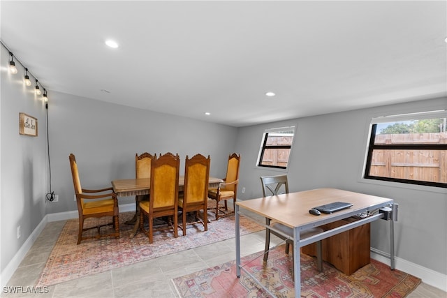 view of tiled dining room