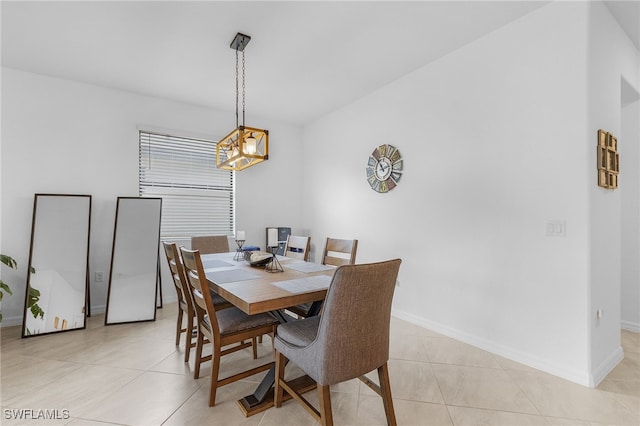 view of tiled dining space