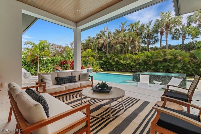 view of patio / terrace featuring an outdoor living space