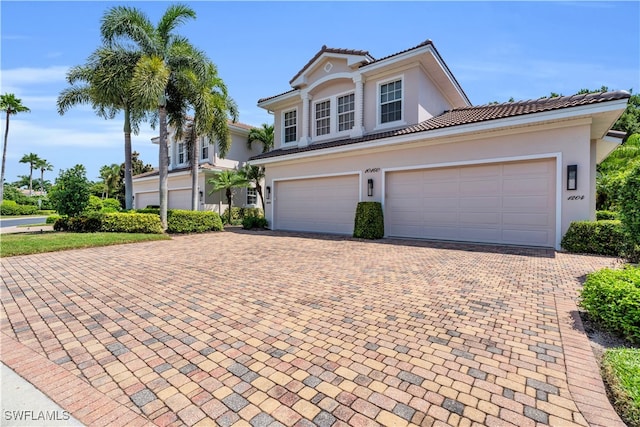 view of front of house with a garage