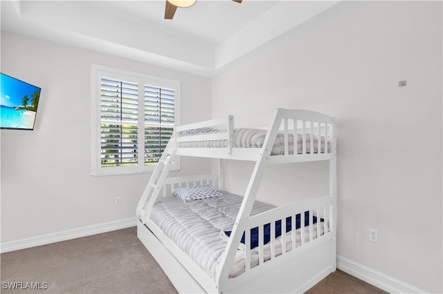 bedroom featuring carpet floors and ceiling fan