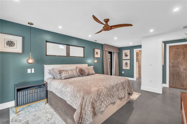 bedroom with ceiling fan