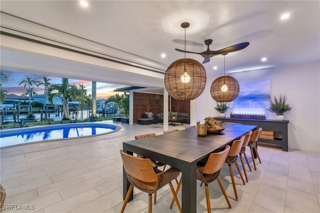 view of tiled dining room