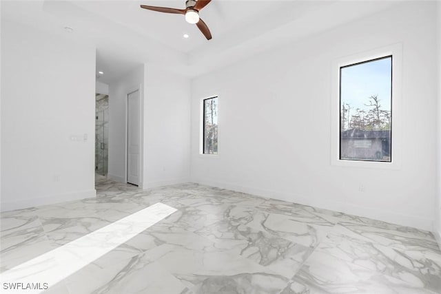 3421 16th Ave NE, Naples, FL 34120 - unfurnished room featuring baseboards, recessed lighting, ceiling fan, and a wealth of natural light
