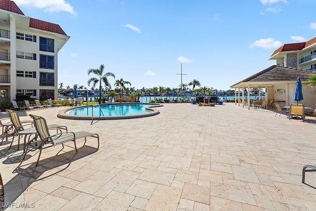 view of pool with a patio