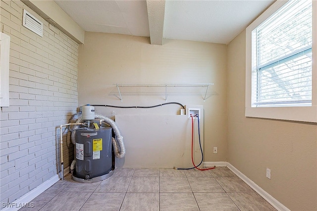 utility room with electric water heater