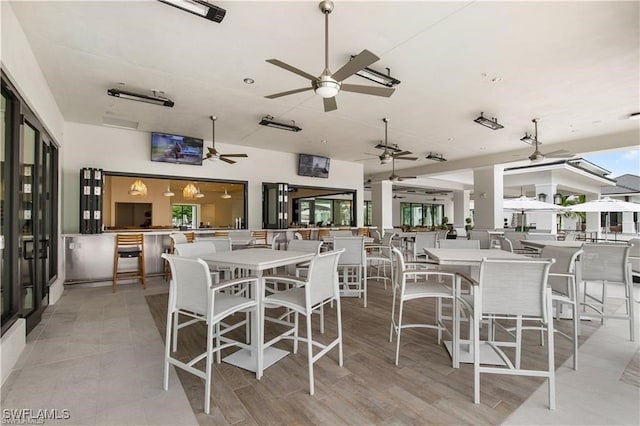 dining area featuring light hardwood / wood-style floors