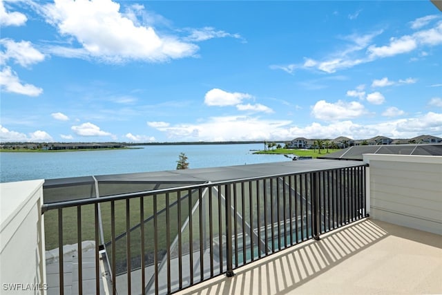 balcony with a water view