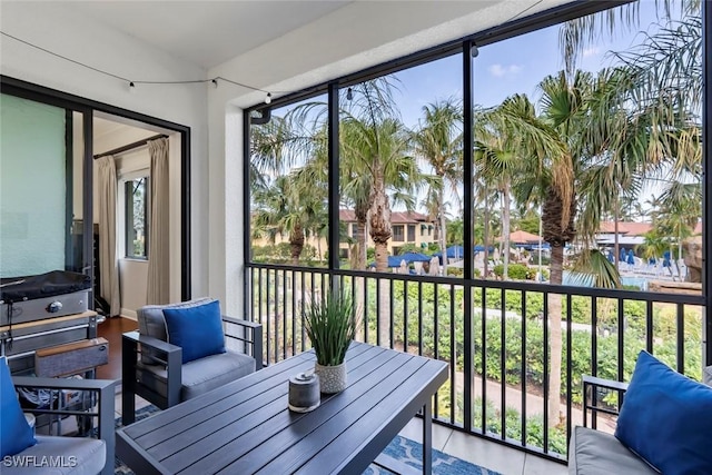 view of sunroom