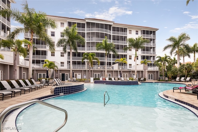 view of pool with a patio area