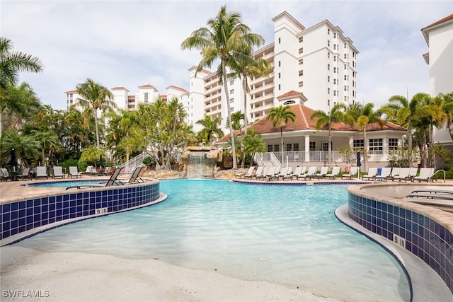 view of pool featuring a patio area