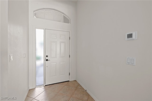 view of tiled foyer entrance