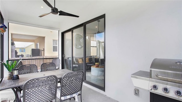 3016 Van Buren Ave, Naples, FL 34112 - view of patio / terrace featuring a ceiling fan, area for grilling, and outdoor dining space
