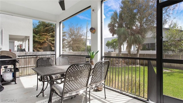 3016 Van Buren Ave, Naples, FL 34112 - sunroom / solarium with outdoor dining area and a ceiling fan
