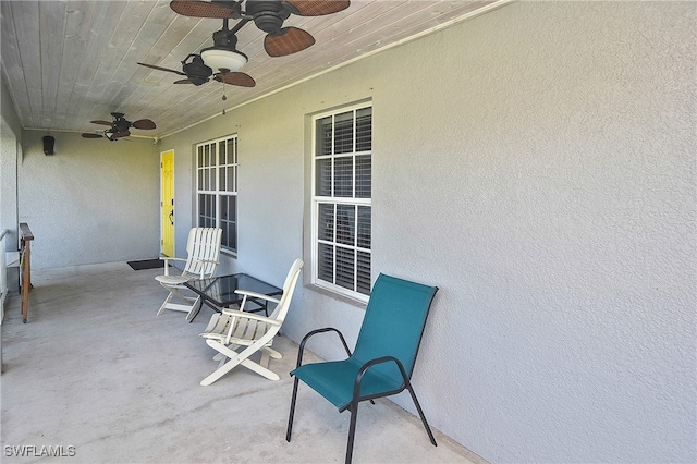 view of patio with ceiling fan