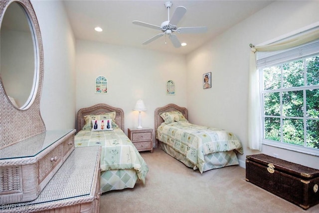 8921 Crown Colony Blvd, Fort Myers, FL 33908 - carpeted bedroom with multiple windows, recessed lighting, and a ceiling fan