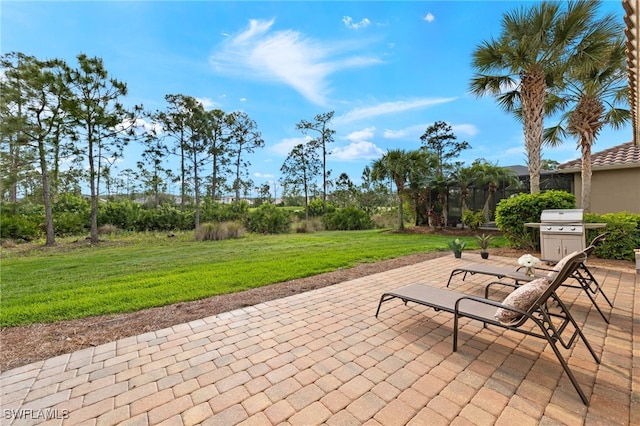 view of patio with area for grilling