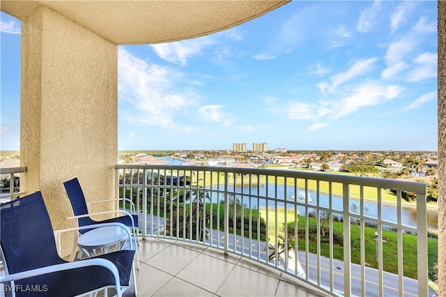 balcony with a water view