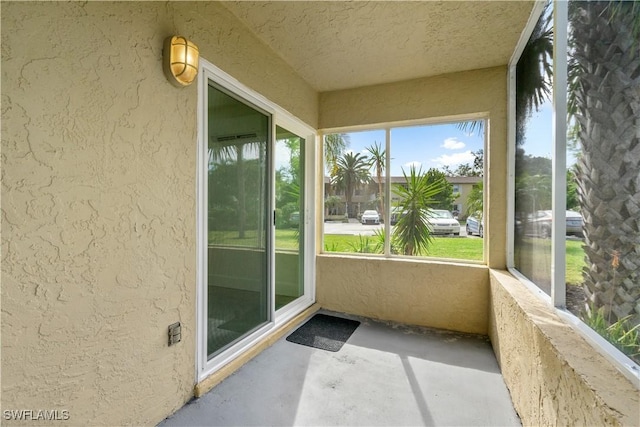 view of unfurnished sunroom