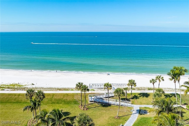 water view with a view of the beach