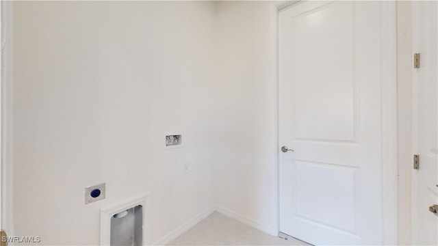 laundry area featuring hookup for a washing machine and electric dryer hookup