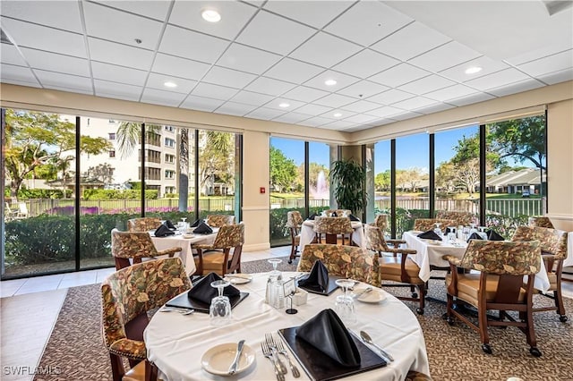 1001 Arbor Lake Dr Unit 502, Naples, FL 34110 - sunroom featuring a paneled ceiling