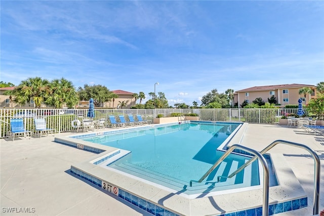 view of pool with a patio area