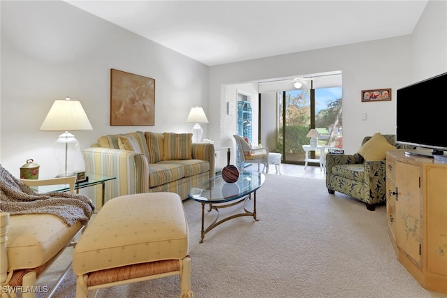 view of carpeted living room