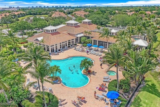 view of pool with a patio area