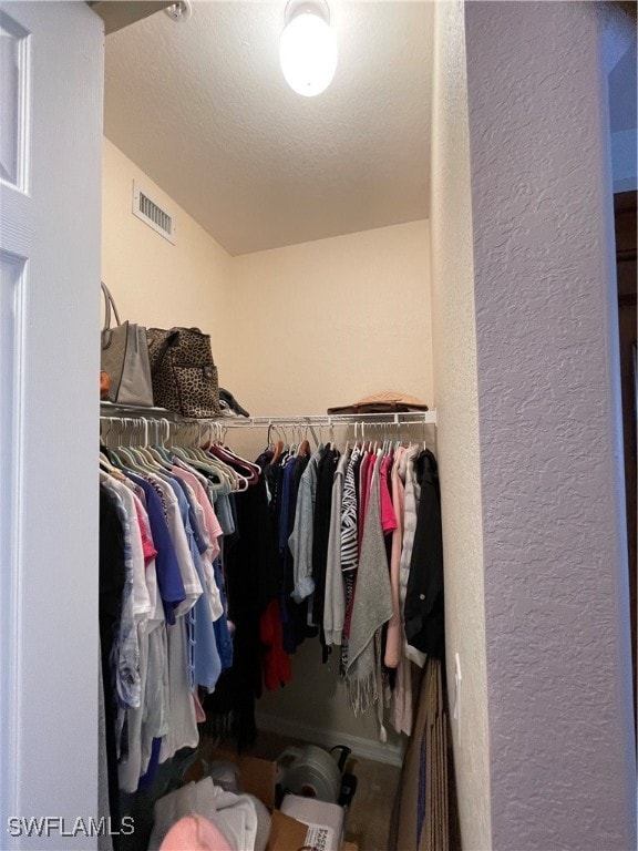 view of walk in closet