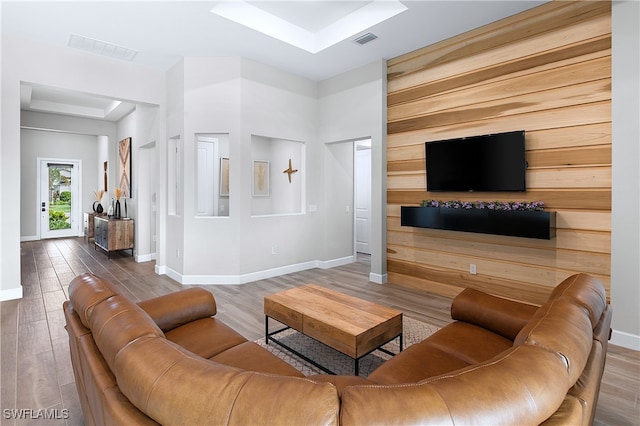 living room featuring hardwood / wood-style flooring