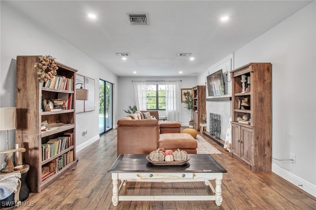 living room featuring hardwood / wood-style floors