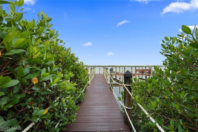 view of dock area