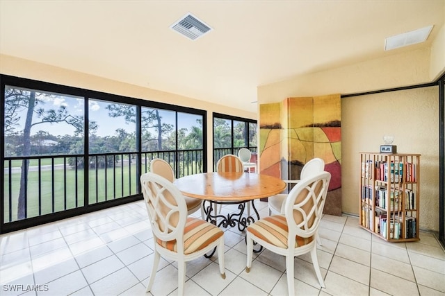 view of tiled dining room