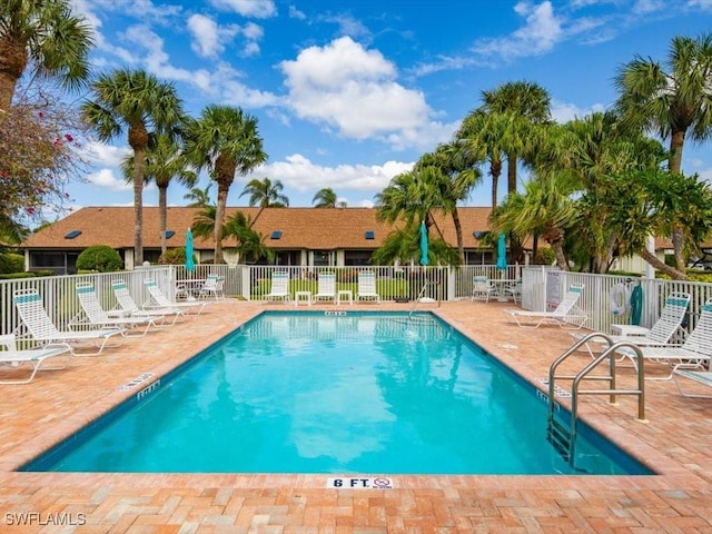 view of pool with a patio area