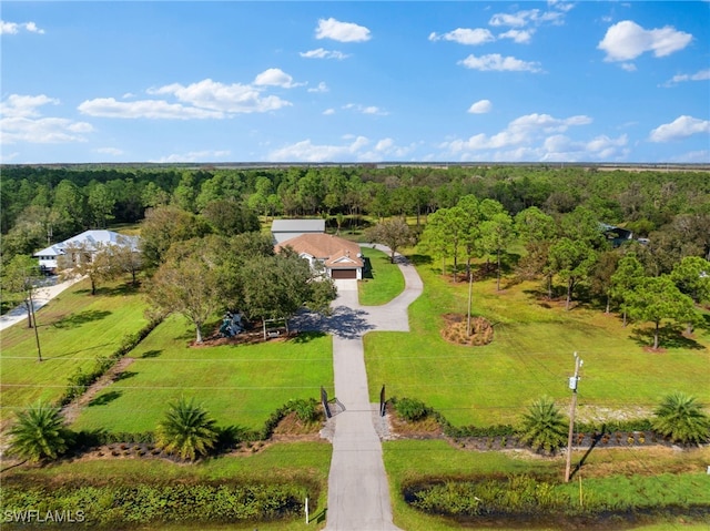 aerial view featuring a rural view