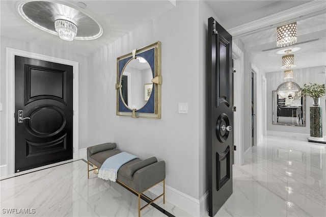 3971 Gulf Shore Blvd N Unit 1505, Naples, FL 34103 - entrance foyer featuring baseboards and marble tiled flooring